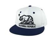 California Republic Snapback Hat Cap White Navy 2tone