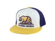California Republic Snapback Hat Cap White Purple Yellow 2tone