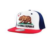 California Republic Snapback Hat Cap White Red 2tone