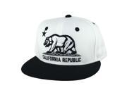 California Republic Snapback Hat Cap White Black 2tone