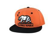 California Republic Snapback Hat Cap Orange White Black 2tone
