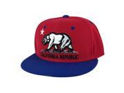 California Republic Snapback Hat Cap Red Blue 2tone