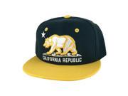 California Republic Snapback Hat Cap Green White Yellow 2tone