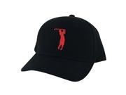 CapRobot Golfer Swing Mid Crown Curved Brim Adjustable Snapback Cap Hat Black Red