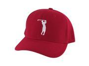 CapRobot Golfer Swing Mid Crown Curved Brim Adjustable Snapback Cap Hat Red White