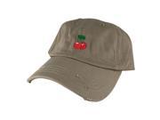 Cherry Unstructured Strapback Hat Cap by Caprobot Khaki Red