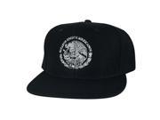 Mexico Seal Flag Flat Bill Snapback Hat Cap by Caprobot Black White