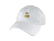 Cherry Distressed Unstructured Strapback Hat Cap by Caprobot White Beige