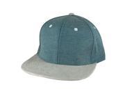Fashion Skater PL04 High Crown 2tone Cotton Suede Visor Snapback Hat Cap Aqua Teal Grey Visor