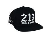 N21 Series Cali 213 Born Raised High Crown Snapback Hat Cap by CapRobot Black White