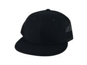 1052 Series High Crown Black Mesh Trucker Snapback Hat Cap by CapRobot Black