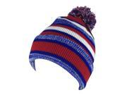 Mens Women 3552V Stripe Cuff Knit Pom Beanie Hat by CapRobot Red Blue White