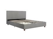 Maddie Bed Upholstered in Premium Gray Linen w Bentwood Slats with Headboard and Footboard in Twin Full and Queen Queen