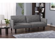 Cortland Futon Sofa Sleeper Bed Convertible Couch with Storage Pockets in Premium Microfiber Available in Black Gray and Navy Gray