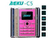 AEKU C5 Ultra Thin Mini Card Pocket Phone 0.96 inch Screen Long Standby Low Radiation Unlocked GSM Phone