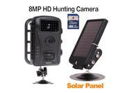 8MP 720P 940nm IR Night Vision IP56 Waterproof Hunting Camera for Trail Game Scouting with 8G Card Solar Battery