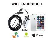9mm Endoscope Waterproof Borescopes Inspection HD Camera with 6 LED and 3.5M Cable For iOS and Android