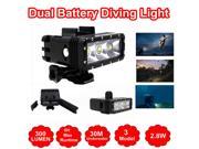 Waterproof Superpower Rechargeable Underwater Diving Light Flash Dimmable LED Night Light Mount Kit for Gopro Hero 4 Session 4 3 3 SJ Cameras