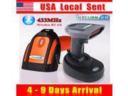 [ Ship from USA !!! ] Portable 433MHz Wireless Barcode Scanner with Memory Inventory Bar Code Reader with Base Chargeable