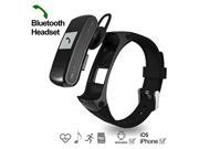 Boblov Bluetooth Smart Wrist Watch Bracelet Sport Headset Earphone Talk Band HR Monitor Black
