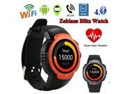 Chunzao Zeblaze Blitz Smartwatch Android 5.1 Quad Core 1.3GHz 512MB RAM 4GB ROM Waterproof Pedometer Heart Rate Monitor Watch Phone Orange