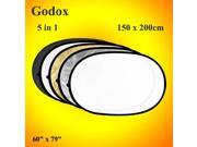 Chunzao Godox 5 in 1 40 x60 100x150cm Translucent Silver Gold White and Black Collapsible Oval Multi Disc Light Reflector for Studio or any Photography Sit