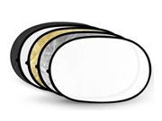 Boblov Godox 5 in 1 80 x 120cm 32 x 48 Translucent Silver Gold White and Black Collapsible Oval Multi Disc Light Reflector for Studio or any Photography