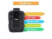 Boblov 64GB Ambarella A7L50 Super HD 1296P Police Body Worn Camera 8Hours 140°Auto Infrared Night Vision Motion Detection Police Military Body Camera Built in G