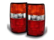 Toyota Pickup Truck 2WD 4WD Red Clear Rear Tail Lights Brake Lamps Repalcement Pair Left Right