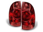 Toyota Tacoma Pickup Truck Red Clear Tail Lights Rear Brake Lamps Replacement Left Right Pair