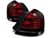Ford Crown Victoria 2 Bulb Socket Chrome Molding Dark Red Tail Lights Brake Lamps Replacement Pair