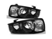 Fits Elantra Black Headlights Head Lamps Driver Left Passenger Right Side Replacement Pair Set