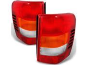 Jeep Grand Cherokee Red Amber Tail Lights Brake Lamps Driver Left Passenger Right Replacement Pair