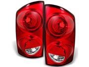 Dodge Ram Truck Red Clear Tail Lights Brake Lamps Driver Left Passenger Right Pair Replacement Set