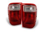 Ford Ranger Pickup Truck Red Clear Lens Rear Tail Light Brake Lamps Replacement Left Right Pair