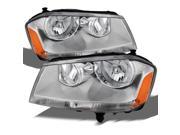 Dodge Avenger OE Replacement Chrome Bezel Headlights Driver Passenger Head Lamps Pair New
