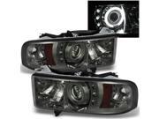 Dodge Ram 1500/2500/3500 Sport Smoke CCFL Halo Ring LED Projector Replacement Headlights Left/Right Dodge Ram 1500/2500/3500 Sport Smoke CCFL Halo Ring LED Projector Replacement Headlights Left/Right