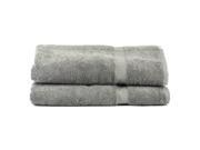 Luxury Hotel And Spa Towel 100% Genuine Turkish Cotton Bath Sheets Gray Dobby Border Set of 2