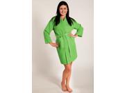 Thigh Lenght Waffle Kimono Robe Women Green Adult One Size