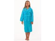 100% Turkish Cotton Kids Hooded Terry Robe Turquoise Kids Age 7 10 Large