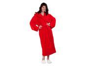 100% Turkish Cotton Adult Hooded Terry Velour Robe Red Adult One Size
