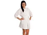 Thigh Lenght Waffle Kimono Robe Women White Adult One Size