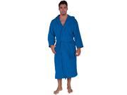 100% Turkish Cotton Adult Hooded Terry Velour Robe Royal Blue Adult One Size