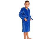 100% Turkish Cotton Kids Hooded Terry Velour Robe Royal Blue Kids Age 7 10 Large