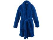 Kids Microfiber Fleece Shawl Robe Royal Blue Small