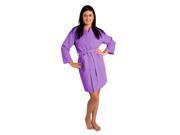 Thigh Lenght Waffle Kimono Robe Women Lavender Adult One Size