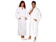 100% Turkish Cotton Adult Terry Velour Shawl Robe White Adult One Size