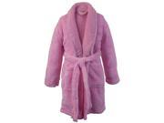 Kids Microfiber Fleece Shawl Robe Pink Medium
