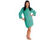 Thigh Lenght Waffle Kimono Robe Women Aqua Adult XXLarge