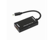 Black 1080P MHL Micro Mini USB To HDMI Cable Adapteror For Sony For Samsung S2 For HTC For LG For Motoroia
